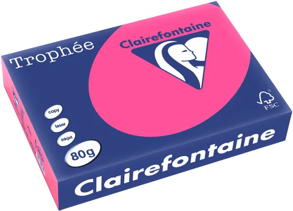Q-connect Trophee Kopierpapier A4 80g fluo pink 500 Blatt