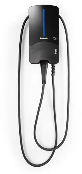 Webasto Pure Ladestation 11 kW Typ 2 Black Edition mit 7 m Kabel - Integrierter Typ B Fehlerstromschutzschalter